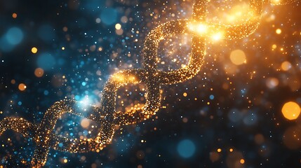 Fototapeta premium Close up of the double helix structure in DNA glowing background