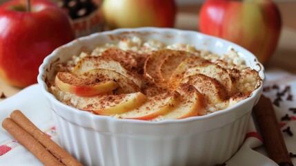 Healthy Breakfast Casserole: Cottage Cheese with Apples and Cinnamon