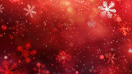 Christmas backdrop with red color and snowflakes.