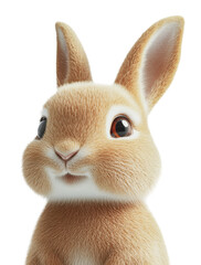 Fototapeta premium Cute rabbit with fluffy fur and bright eyes, cut out - stock png.