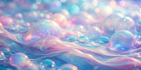 Vintage Style 3D Iridescent Background in Pastel Pink and Blue Colors for Creative Projects and Designs