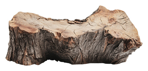 Fototapeta premium Unique natural wood piece for rustic decor, cut out - stock png.