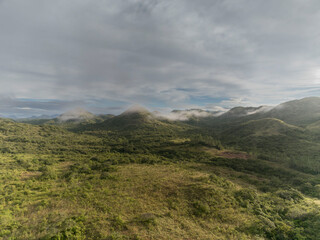  Aerial view of beautiful serene mountains