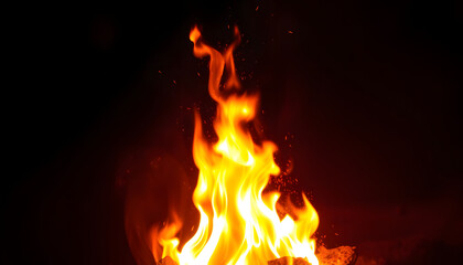 Fototapeta premium fire flame particle abstract, campfire burning fire effect, hell inferno smoke sparkle element inferno, hot, light fireplace magic fuel background effect isolated with white highlights, png