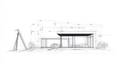 Architectural Blueprint for Modern House Design with Dimensions