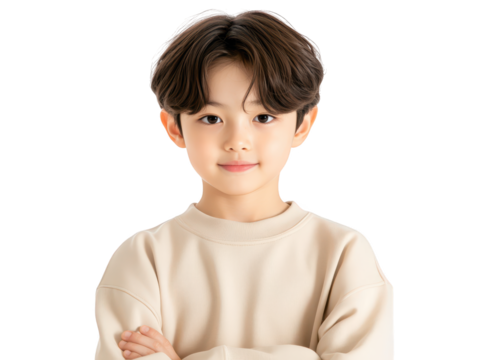 Confident young boy with crossed arms, portrait of childhood independence and attitude