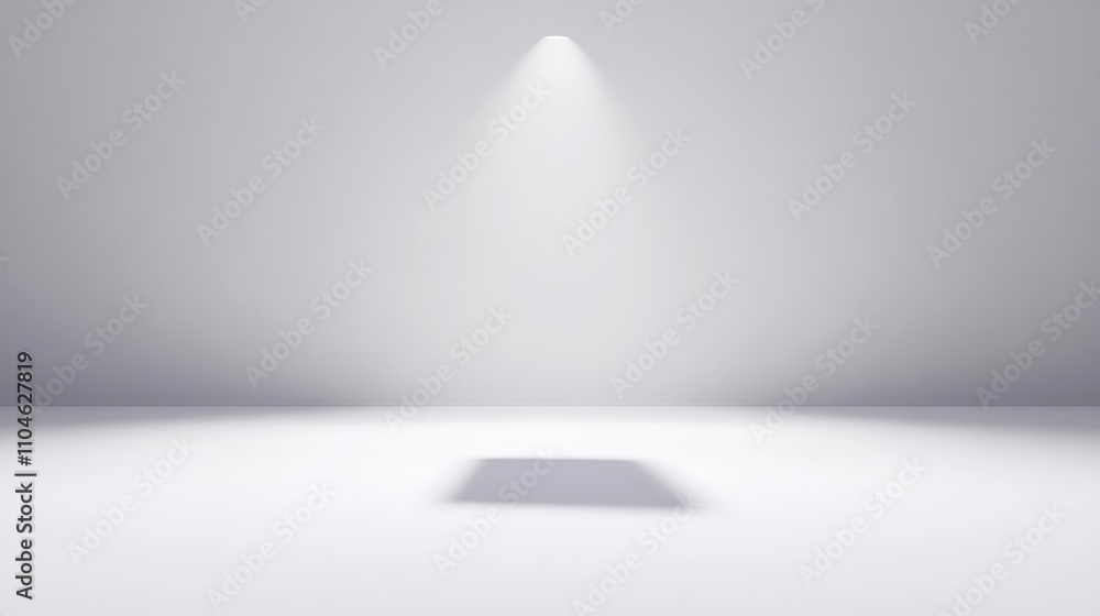 Poster minimalist studio space with spotlight on empty display platform