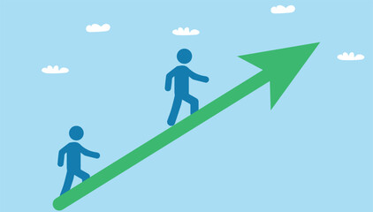 business graph pointing up profit icon. success path sign. growth statistics improvement concept design