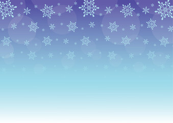 雪や冬をイメージしたキラキラした背景イラスト_青