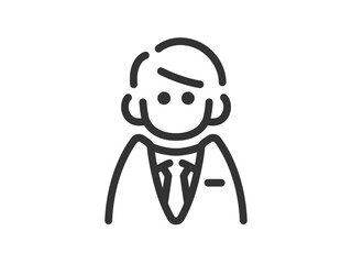 ビジネスマンのアイコン（線画）のイラスト