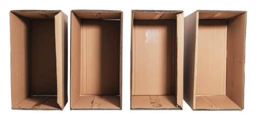 Stacked empty cardboard boxes, cut out - stock png.