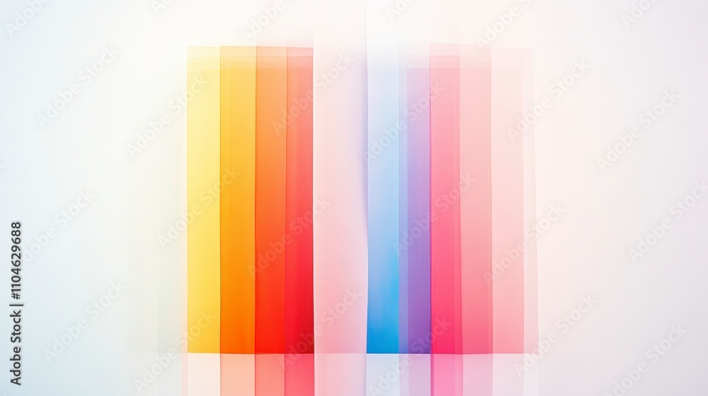 Poster abstract colorful layers in soft gradients on light background