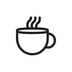 a coffee cup Icon black and white color vector design.