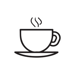 a coffee cup Icon black and white color vector design.