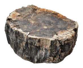 Natural wooden stump for rustic decor and crafting, cut out - stock png.