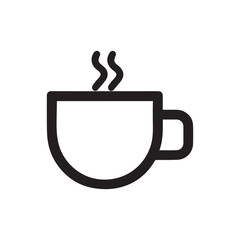 a coffee cup Icon black and white color vector design.