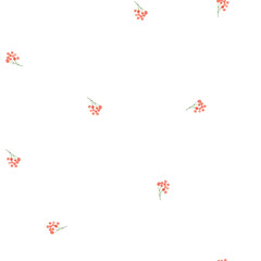 watercolor red berry seamless pattern illustration for kids