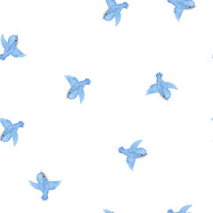 watercolor bird seamless pattern illustration for kids