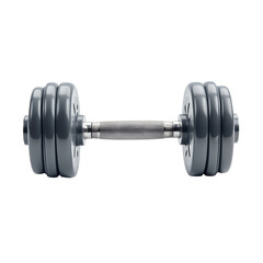 Heavy dumbbell resting on a flat surface, ready for use in strength training and physical fitness routines at a gym or home workout space