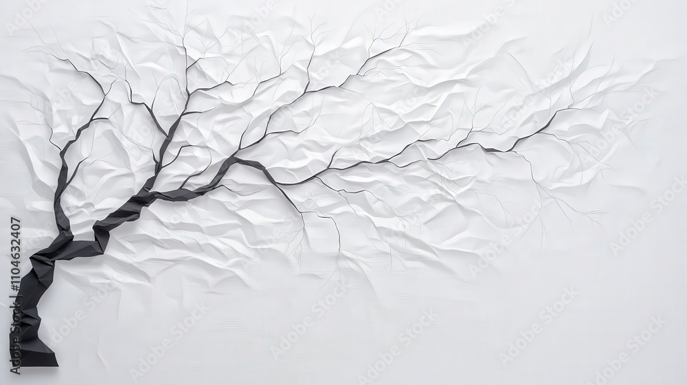 Aufkleber abstract tree design with textured paper on white background