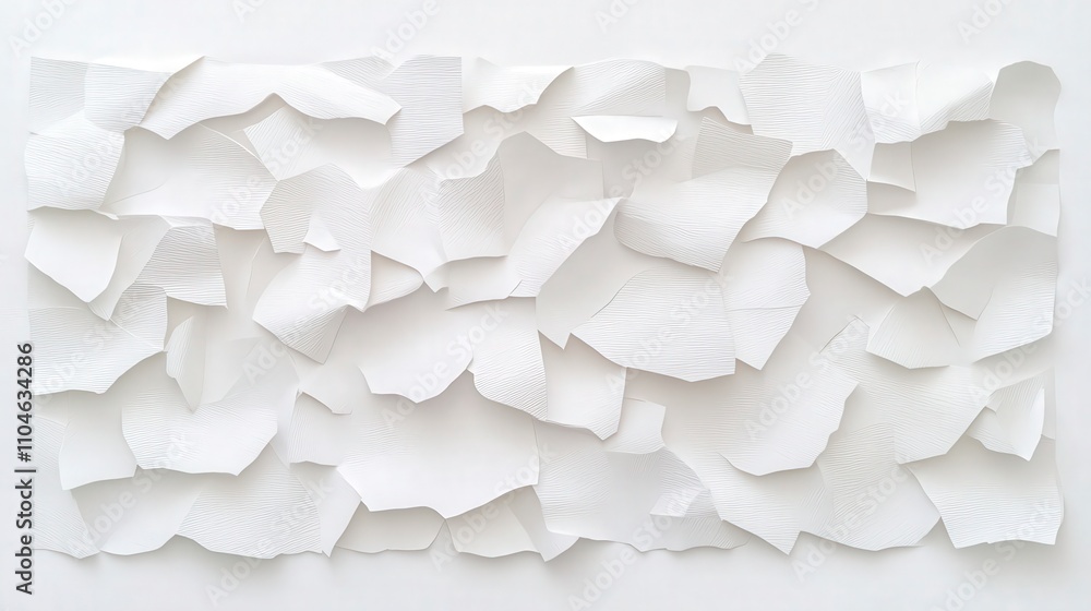 Aufkleber abstract white texture with layered paper rips on a clean background