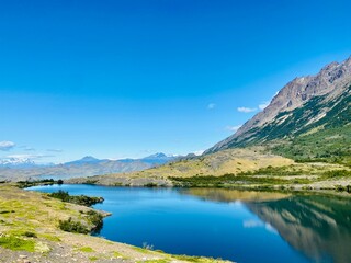 Patagonian lake and mountains