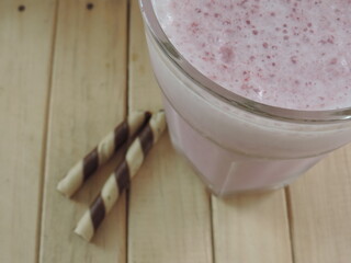 Batido fresco de fresa con leche