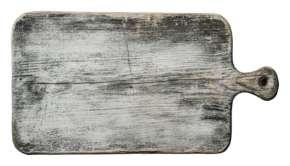 Rustic wooden cutting board with unique texture, cut out - stock png.