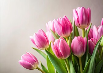 Minimalist Pink Tulip Corner Arrangement - Simple Flower Photography
