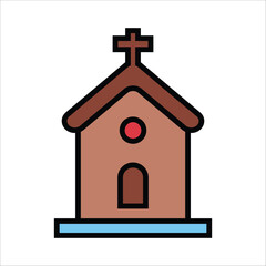 church vector icon line template