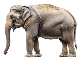 Fototapeta premium Adult elephant standing gracefully on display, cut out - stock png.
