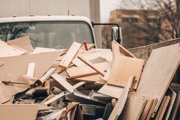 Construction work van Vehicle and Debris Materials  © Katie Dobies