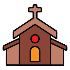 church vector icon line template