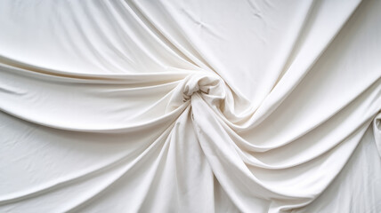 An elegant swirl of soft, white fabric creating a smooth, flowing texture, perfect for adding a touch of sophistication to any setting.