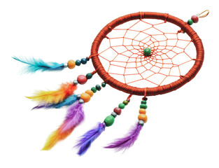 Making a colorful dreamcatcher, cut out - stock png.