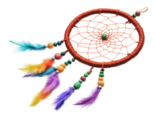 Making a colorful dreamcatcher, cut out - stock png.