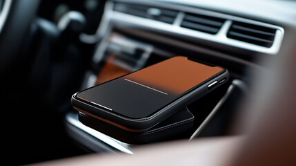 Car Wireless Charger, Phone Adapter, CarPlay, Matte Finish, Adjustable Angle