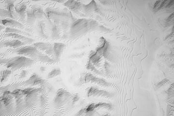 Artistic Topographic Map Illustration Featuring Contoured Landscape Patterns in Monochrome