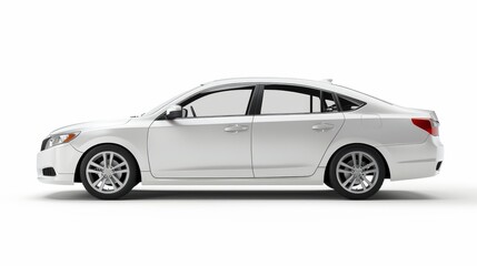 Naklejka premium Passenger car isolated on a white background, with clipping path. Full Depth of field. Focus stacking, side view.