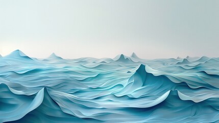 Abstract blue ocean waves landscape.