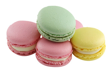 Obraz premium Colorful Macarons on Isolated Blank Background