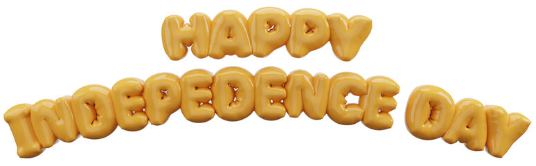 balloons letter 3d text isolated on transparent background 3d rendering