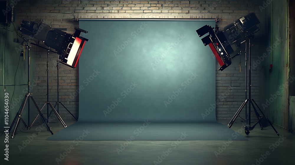 Poster hyper-realistic grey backdrop with a smooth noise pattern overlay, enhanced by a natural vignette ef