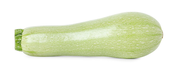 One fresh ripe zucchini isolated on white