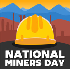 National miners day with mining tools