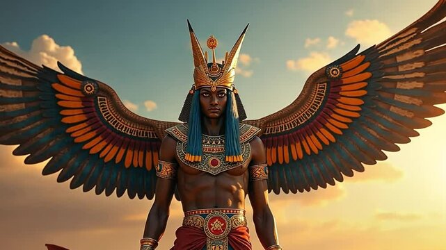 Horus was the sky god, often shown with a falcon's head. He was linked to kingship and seen as the protector of Egypt's rulers.