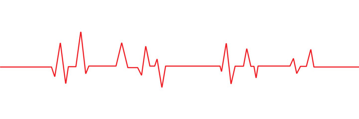Heart rate monitor line vector.  Heart rate pulse rhythm line  with editable stroke. isolated on white background. Vector  illustration. EPS 10