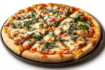 Excellent quality pizza marguerite isolated on a white backdrop. Generative Ai