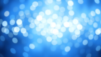 Abstract magic blue background with bokeh lights isolated with white highlights, png