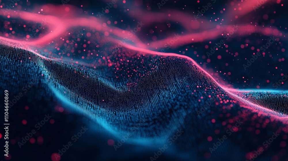 Poster abstract digital data background representing network capabilities, technological processes, digital
